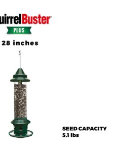 Squirrel Buster Plus Squirrel-proof Bird Feeder w/Cardinal Ring and 6 Feeding Ports, 5.1-pound Seed Capacity, Adjustable, Pole-mountable (POLE ADAPTOR SOLD SEPARATELY), Green 40 61PXLYw8flL