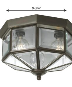Progress Lighting P5788-20 Beveled Glass Close-to-Ceiling, 9-Inch Diameter x 7-Inch Height, Bronze 19 61PYFOjarS