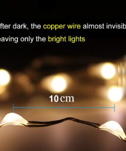 AMIR Upgraded Solar String Lights Outdoor, 8 Modes Mini 39Feet 120 LED Copper Wire Lights, Solar Powered Fairy Lights, Waterproof Decoration Lights for Garden Yard Party Wedding Christmas (Warm White) Warm White 24 61PZnL9KkbL