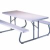 Lifetime 80215 Folding Picnic Table, 6 Feet, White Granite