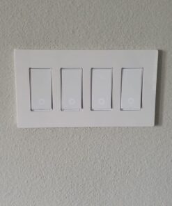 Lutron Claro 4 Gang Decorator/Rocker Wallplate, Gloss, White (1-Pack) | CW-4-WH 1 Pack 28 61PbH bEpML