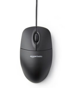 Alternative view of Amazon Basics 3-Button Wired USB Computer Mouse, Single, Black Wired Mouse