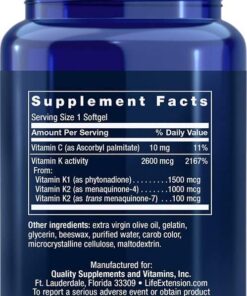 Life Extension Super K with Advanced K2 Complex 90 softgels 90 Count (Pack of 1) Standard Packaging 6 61PbWL6qcLL