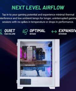 Skytech Gaming Shiva Gaming PC Desktop – AMD Ryzen 5 7600X 4.7 GHz, NVIDIA RTX 4060, 1TB NVME SSD, 32GB DDR5 RAM RGB, 600W Gold PSU, 11AC Wi-Fi, Windows 11 Home 64-bit,White 7600X | 4060 17 61Pdr6colJL