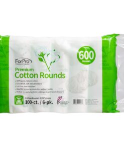 ForPro Premium Cotton Rounds, 100% Cotton, Non-Tearing, Lint-Free, for Cosmetic, Nail, and Personal Use, 2.25”, 600-Count (Pack of 6-100 Cotton Rounds) 14 61PiQlDY9tL