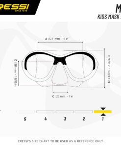 Cressi Kids Comfortable Silicone Mask with Adjustable Strap, for Snorkeling and Pool - for Children 5 to 10 years old - Moon: made in Italy Azure/Lime 9 61PirVfsUL