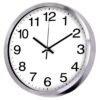 Wall Clock Metal Frame Glass Cover Non-Ticking Number Quartz Wall Clock 12inch Modern Quartz Design Decorative Indoor/Kitchen Silver 7 61PmpXuHg6L