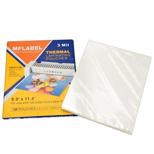 MFLABEL Thermal Laminating Pouches, 8.9 x 11.4-Inches Clear Thermal Laminating Plastic Paper Laminator Sheets for Photos Files Drawings for Use with Thermal Laminators 3 mil 500-Pack 500 Packs 3 Mill