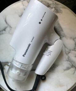 Panasonic nanoe Salon Hair Dryer with Oscillating Quick Dry Nozzle, Folding Hair Dryer for Travel and Home, 3 Airflow Settings for Easy Styling and Healthy Hair - EH-NA2C-W (White) Compact Hair Dryer w/ 1 attachment 49 61PqUAguQkL