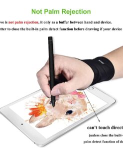 OTraki 4 Pack Artist Gloves for Drawing Tablet Free Size with Two Fingers for Graphics Pad Painting Good for Right or Left Hand - 2.95 x 7.87 inch M Black 25 61Pqw4uJfJL