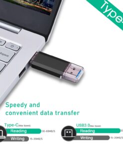 USB C Flash Drive 64GB, 2 in 1 OTG USB 3.0+USB C Memory Stick Dual Type C Flash Drive Thumb Drive Photo Stick Jump Drive for USB-C Smartphones,Tablets, PC, Computers, MacBook, Google Pixel XL, Black 64GB-USB 3.0 13 61PrqGUFuxL