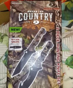 Mossy Oak Fixed Blade Hunting Knife Set - 2 Piece, Full Tang Handle Straight Edge and Gut Hook Blades Game Processing Knife, Sheath Included 49 61Pru2We0CL