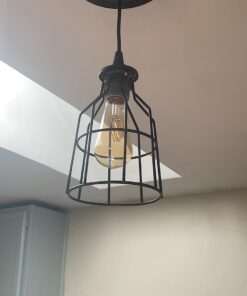 Newhouse Lighting WLG1B Ca Metal Guard for Ceiling Fan, Pendant String Light and Vintage Lamp Shades/Cover, Industrial Wire Fixture Iron Bird Cage, 1 Count (Pack of 1), Black 1 Count (Pack of 1) 29 61Pu5bsXIgL