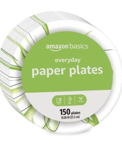 Amazon Basics Everyday Paper Plates, 10 Inch, Disposable, 150 Count 8 61PwONYFmFL