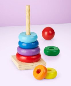 Melissa & Doug Rainbow Stacker Wooden Ring Educational Toy - Wooden Rainbow Stacking Rings Baby Toy, Stacker Toys For Infants And Toddlers 27 61PwUmsaXKL