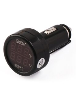 DROK Digital Voltage 10-170 Degree Fahrenheit Temperature Monitor Tester Multimeter Car Motorcycle Battery Voltmeter Thermometer Detector 2in1 12V 24V Power Temp Volt Testing Gauge 12 61Q CYX9u2L