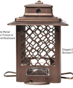 Stokes Select Bird Feeder, Metal Hopper Bird Feeder, 4 Feeding Ports, 3.6 lb Bird Seed Capacity, Copper Finish 29 61Q FajML