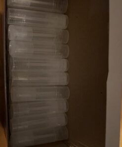 Vivaplex 50, Clear, Empty, 5.5 ml Lip Balm Tubes with White Caps 22 61Q0FsL907L