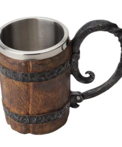 550ML Viking Beer Mug, Stainless, Whiskey Barrel Cup ,Viking wood style Beer mug ,Wooden Gift Antique Men's Barrel Capacity 12 61Q0HAvXJbL