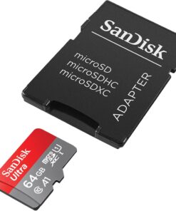 SanDisk 64GB Ultra MicroSDXC UHS-I Memory Card with Adapter - 100MB/s, C10, U1, Full HD, A1, Micro SD Card - SDSQUAR-064G-GN6MA 23 61Q0Lib8hDL