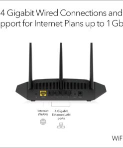 NETGEAR 4-Stream WiFi 6 Router (R6700AX) – AX1800 Wireless Speed (Up to 1.8 Gbps) | Coverage up to 1,500 sq. ft., 20 devices AX WiFi 6 25 61Q0yODMzL