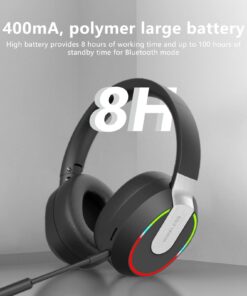 Uscallm Wireless Bluetooth Headset with Microphone, Bluetooth 5.1 HiFi Sound Quality Noise Cancelling Headset, Insert Card, Plug The Headset Line Foldable Lightweight Headset for Home Office Work # Black 12 61Q18sg8sgL