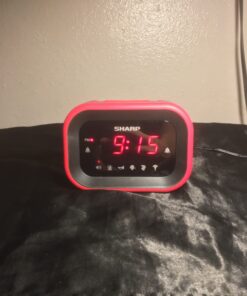 SHARP Big Bang Super Loud Alarm Clock for Heavy Sleepers, 6 Extremely Loud Wake Up Sounds: Rooster, Bugle, Nagging Mom, Jackhammer, Siren, Beep – Up to 115db Volume, Red/Black with Red LED Display 23 61Q22MKjyuL