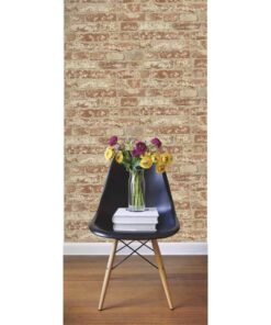 RoomMates RMK9035WP Red Stuccoed Brick Peel and Stick Wallpaper, Roll, Red 26 61Q2OgN684L