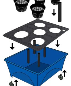 Alternative view of Emsco Group 2370 Hydropickers Compact 24” x 20” Footprint – Mobility Provided by Casters Non-Electric Hydroponics Grow Box, Cobalt Blue