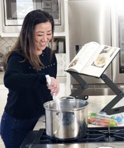 Adjustable Book Holder and Laptop Stand - Portable Aluminum Book Stand for Textbooks, Cookbooks, Recipe Books, and Tablets Black 33 61Q2rKkDSqL