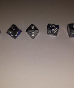 Chessex Polyhedral 7-Die Gemini Dice Set - Blue-Steel with White CHX-26423 13 61Q4Pm60lBL
