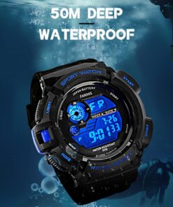 FANMIS Mens Military Multifunction Digital LED Watch Electronic Waterproof Alarm Quartz Sports Watch Blue 23 61Q4bj6mqHL