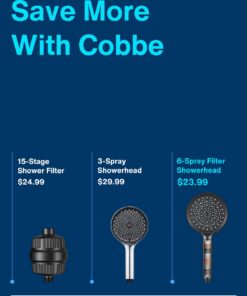 Cobbe Filtered Shower Head with Handheld, High Pressure 6 Spray Mode Showerhead with Filters, Water Softener Filters Beads for Hard Water - Remove Chlorine - Reduces Dry Itchy Skin, Matte Black Round 1. Matte Black 25 61Q538AAuzL