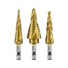 Neiko - 43219-22909 10181A Quick Change HSS Titanium Coated Spiral Grooved Step Drill Bit 3-Piece Set | 31 Step Sizes in One Kit