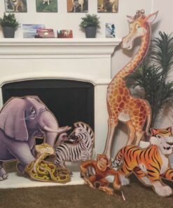 Beistle 6 Piece Plastic Jungle Theme Safari Animal Photo Backdrops for Birthday Party Supplies, 17” – 64”, Multicolored Jungle Animal 25 61Q6NTR19ML