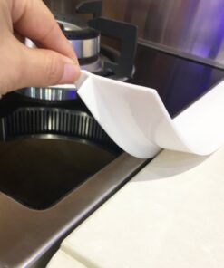 Kitchen Silicone Stove Counter Gap Cover - Flexible Easy Clean Heat Resistant Wide & Long Gap Cap Fillers, Seals Spills Between Appliances, Furniture, Stovetop, Oven, Washer & Dryer, Set of 2 (White) 21'', White 22 61Q8WkBq fL