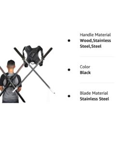 Ace Martial Arts Supply Leonardo Dual Ninja Swords with Back Carrying Scabbard 40 61Q93qngDzL