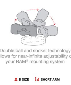 RAM Mounts RAP-B-201U-A Composite Double Socket Arm - Short Arm Compatible with B Size 1" Ball Components 26 61Q95caHRLL