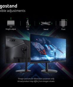 Acer Nitro 27" WQHD 2560 x 1440 PC Gaming IPS Monitor | AMD FreeSync Premium Up to 180Hz Refresh 0.5ms DCI-P3 95% 1 Display Port 1.2 & 2 HDMI 2.0 XV271U M3bmiiprx,Black 27-inch 180Hz 34 61Q98VHYrcL