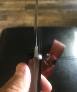 Old Timer 152OT Sharpfinger 7.1in S.S. Full Tang Knife with 3.3in Clip Point Skinner Fixed Blade, Black Sawcut Handle, and Leather Belt Sheath for Hunting, Camping, Skinning, EDC, and Outdoors 76 61QBSFsl3BL