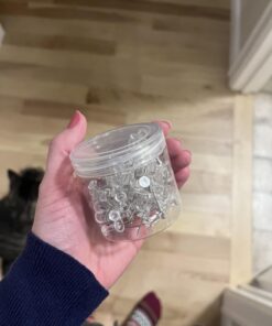 Amazon Basics Push Pins Tacks, Clear Plastic Head, Steel Point, 100-Pack 100 pack 19 61QCUzrcEoL