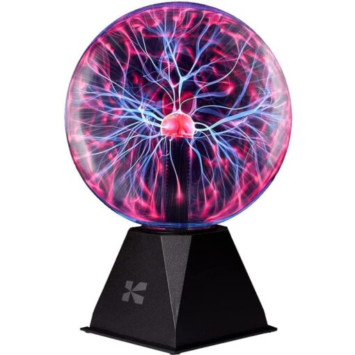 Katzco 7" Plasma Ball - Nebula Sphere, Thunder Lightning - Plug-in Electricity Ball - Touch and Sound Sensitive Plasma Globe for Parties, Decorations, Prop - STEM Science Toy for Kids - Cool Lamps 7 inch Interactive