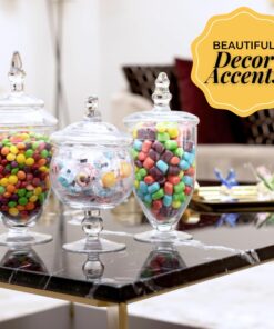 Mantello Apothecary Jars with Lids- Small Apothecary Jars, Candy Jars for Candy Buffet, 20 oz., 24 oz. and 28 oz. 29 61QF qJ5cGL