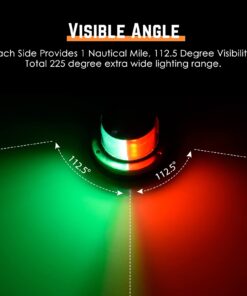 Acelane Boat LED Navigation Lights, Marine Red and Green Sidelights Sailing Signal Lights Bow Lights Stainless Steel 12V IP65 Waterproof for Boating Fishing Yacht, Pontoons, Chandlery Boat, Skeeter Boat Light 02 12 61QFVZIqY1L