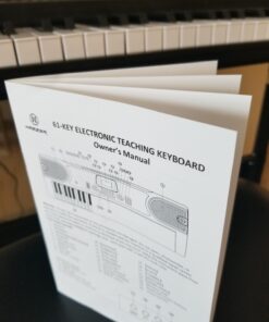 Hamzer 61-Key Portable Electronic Keyboard Piano with Stand, Stool, Headphones, Microphone & Sticker Sheet 66 61QJ229Y8jL
