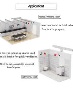 SAILFLO 4 Inch Duct Inline Fan 76 CFM 110V 12W for Bathroom Vent Room Basement Greenhouse Attic Kitchen (4"/100mm) 100mm 18 61QJlgk0J0L