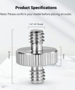 SMALLRIG 1/4" to 1/4" Male Threaded Screw Adapter Double Head Stud for Camera Cage Monitor LED Microphone, Pack of 2-828 12 61QM5nf96L