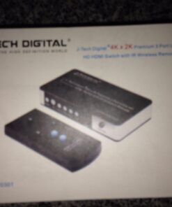 J-Tech Digital 4K@30HZ 4-Port HDMI Switch with PIP, IR, HDCP1.4 Wireless Remote Control, and Auto Switch ON/OFF Functions with Control4 Driver Available 25 61QMKLakDRL