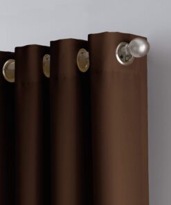 Alternative view of Curtainworks Kendall Color Block Grommet Curtain Panel, 84-Inch, Chocolate 84 in