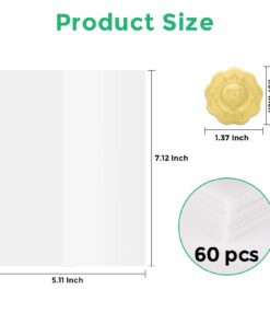 CREGEAR Pre-Folded Vellum Paper, Printable Vellum Jackets for 5x7 Invitations - 115GSM Transparent Vellum Wedding Invitations Wraps for Wedding Baby Shower Birthday Invitations (60) 60 14 61QO18clvgL 1